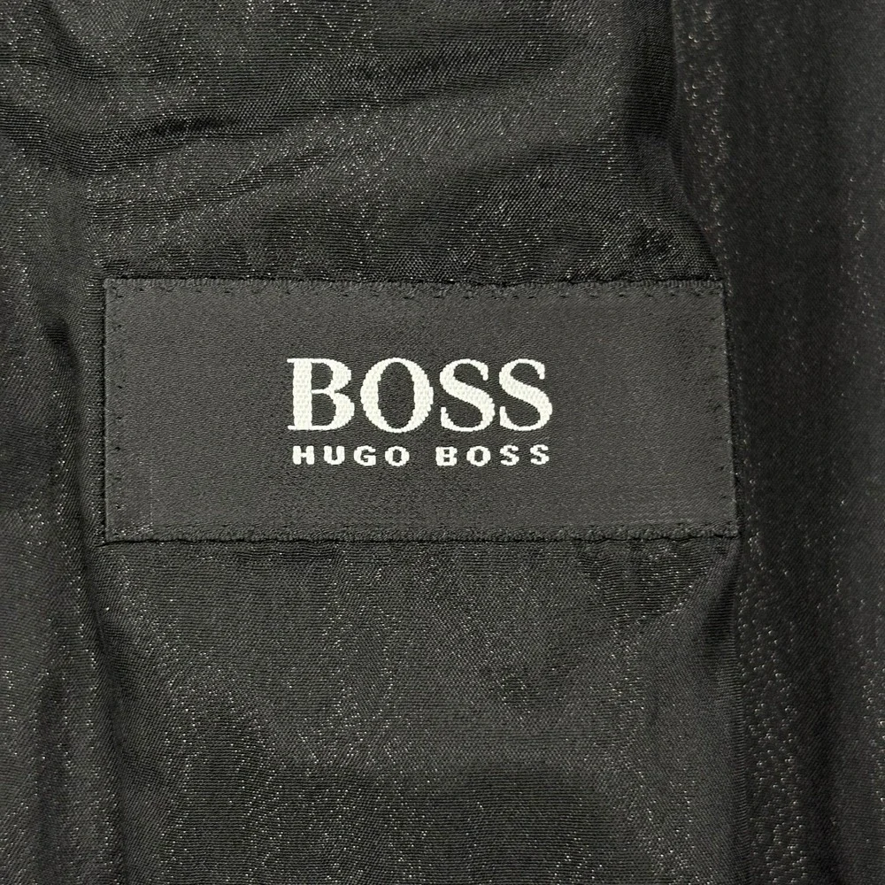 Hugo Boss 3-Piece Tuxedo Suit Mens 46L Black Wool Super 100s Formal USA
